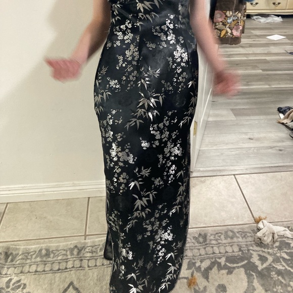 Vtg maxi floor length qipao keyhole neckline cheongsam dress - Picture 7 of 10
